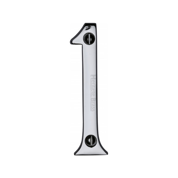 Heritage Brass Numeral 1 Face Fix 76mm (3") Polished Chrome finish - C1560 1-PC - Choice Handles