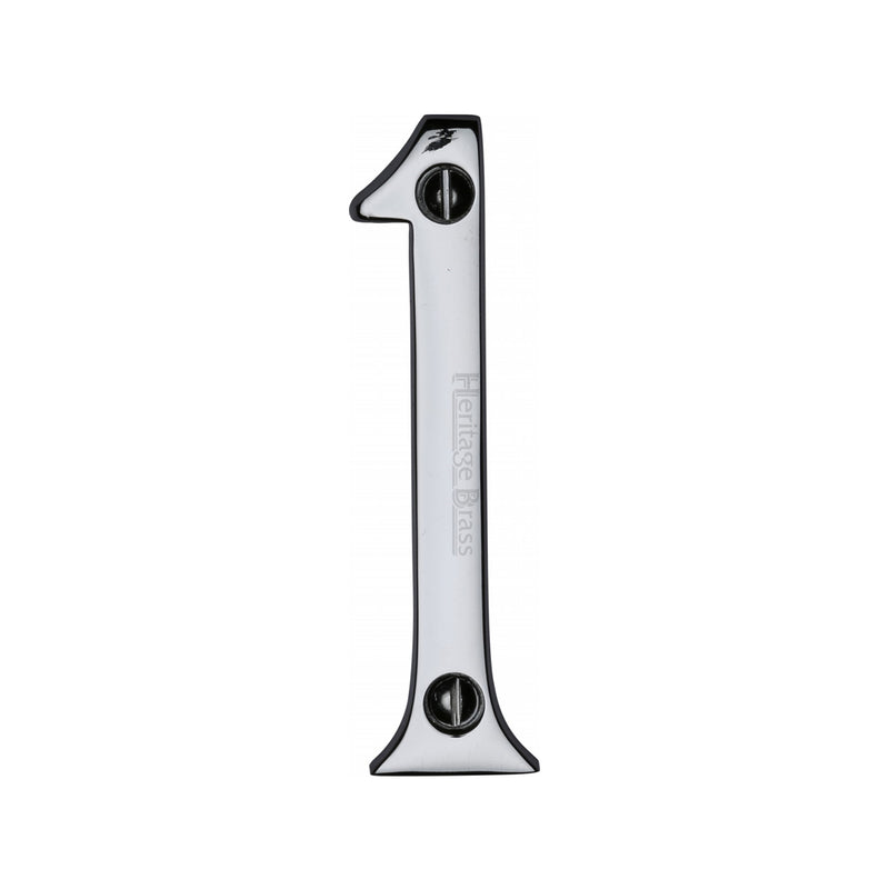 Heritage Brass Numeral 1 Face Fix 76mm (3") Polished Chrome finish - C1560 1-PC - Choice Handles
