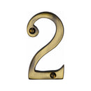 Heritage Brass Numeral 2 Face Fix 76mm (3") Antique finish - C1560 2-AT - Choice Handles