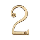 Heritage Brass Numeral 2 Face Fix 76mm (3") Polished Brass finish - C1560 2-PB - Choice Handles