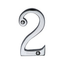 Heritage Brass Numeral 2 Face Fix 76mm (3") Polished Chrome finish - C1560 2-PC - Choice Handles