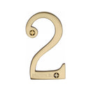Heritage Brass Numeral 2 Face Fix 76mm (3") Satin Brass finish - C1560 2-SB - Choice Handles