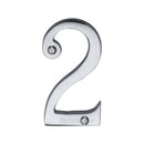 Heritage Brass Numeral 2 Face Fix 76mm (3") Satin Chrome finish - C1560 2-SC - Choice Handles