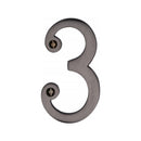 Heritage Brass Numeral 3 Face Fix 76mm (3") Matt Bronze finish - C1560 3-MB - Choice Handles