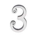 Heritage Brass Numeral 3 Face Fix 76mm (3") Polished Chrome finish - C1560 3-PC - Choice Handles