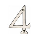 Heritage Brass Numeral 4 Face Fix 76mm (3") Polished Nickel finish - C1560 4-PNF - Choice Handles