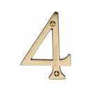 Heritage Brass Numeral 4 Face Fix 76mm (3") Satin Brass finish - C1560 4-SB - Choice Handles