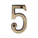 Heritage Brass Numeral 5 Face Fix 76mm (3") Antique finish - C1560 5-AT - Choice Handles