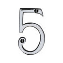Heritage Brass Numeral 5 Face Fix 76mm (3") Polished Chrome finish - C1560 5-PC - Choice Handles