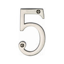 Heritage Brass Numeral 5 Face Fix 76mm (3") Polished Nickel finish - C1560 5-PNF - Choice Handles