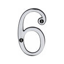 Heritage Brass Numeral 6 Face Fix 76mm (3") Polished Chrome finish - C1560 6-PC - Choice Handles