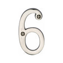 Heritage Brass Numeral 6 Face Fix 76mm (3") Polished Nickel finish - C1560 6-PNF - Choice Handles