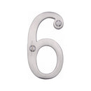 Heritage Brass Numeral 6 Face Fix 76mm (3") Satin Chrome finish - C1560 6-SC - Choice Handles