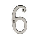 Heritage Brass Numeral 6 Face Fix 76mm (3") Satin Nickel finish - C1560 6-SN - Choice Handles