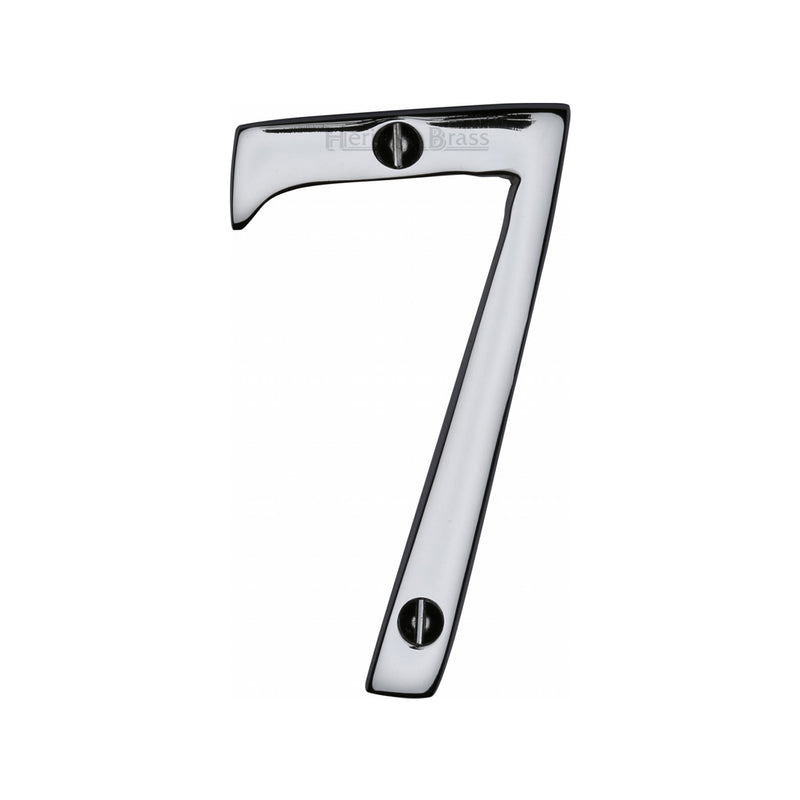 Heritage Brass Numeral 7 Face Fix 76mm (3") Polished Chrome finish - C1560 7-PC - Choice Handles
