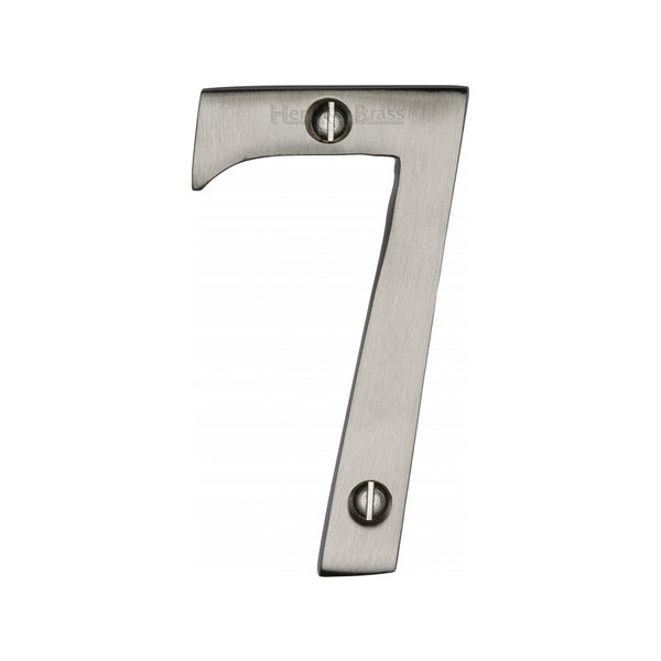Heritage Brass Numeral 7 Face Fix 76mm (3") Satin Nickel finish - C1560 7-SN - Choice Handles
