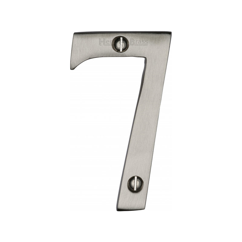 Heritage Brass Numeral 7 Face Fix 76mm (3") Satin Nickel finish - C1560 7-SN - Choice Handles