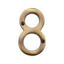 Heritage Brass Numeral 8 Face Fix 76mm (3") Antique finish - C1560 8-AT - Choice Handles