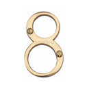 Heritage Brass Numeral 8 Face Fix 76mm (3") Polished Brass finish - C1560 8-PB - Choice Handles