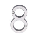 Heritage Brass Numeral 8 Face Fix 76mm (3") Polished Chrome finish - C1560 8-PC - Choice Handles