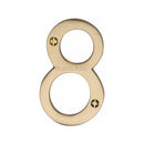 Heritage Brass Numeral 8 Face Fix 76mm (3") Satin Brass finish - C1560 8-SB - Choice Handles