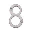 Heritage Brass Numeral 8 Face Fix 76mm (3") Satin Chrome finish - C1560 8-SC - Choice Handles