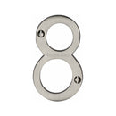 Heritage Brass Numeral 8 Face Fix 76mm (3") Satin Nickel finish - C1560 8-SN - Choice Handles