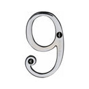 Heritage Brass Numeral 9 Face Fix 76mm (3") Polished Chrome finish - C1560 9-PC - Choice Handles