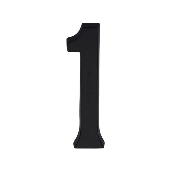 Heritage Brass Numeral 1 Concealed Fix 76mm (3") Matt Black - C1564 1-BKMT - Choice Handles