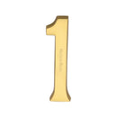 Heritage Brass Numeral 1 Concealed Fix 76mm (3") Polished Brass finish - C1564 1-PB - Choice Handles