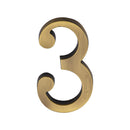 Heritage Brass Numeral 3 Concealed Fix 76mm (3") Antique Brass finish - C1564 3-AT - Choice Handles
