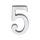 Heritage Brass Numeral 5 Concealed Fix 76mm (3") Polished Chrome finish - C1564 5-PC - Choice Handles