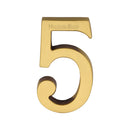 Heritage Brass Numeral 5 Concealed Fix 76mm (3") Satin Brass finish - C1564 5-SB - Choice Handles