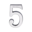 Heritage Brass Numeral 5 Concealed Fix 76mm (3") Satin Chrome finish - C1564 5-SC - Choice Handles