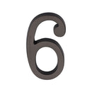 Heritage Brass Numeral 6 Concealed Fix 76mm (3") Matt Bronze finish - C1564 6-MB - Choice Handles
