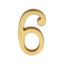 Heritage Brass Numeral 6 Concealed Fix 76mm (3") Satin Brass finish - C1564 6-SB - Choice Handles