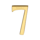 Heritage Brass Numeral 7 Concealed Fix 76mm (3") Polished Brass finish - C1564 7-PB - Choice Handles