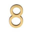 Heritage Brass Numeral 8 Concealed Fix 76mm (3") Satin Brass finish - C1564 8-SB - Choice Handles