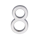 Heritage Brass Numeral 8 Concealed Fix 76mm (3") Satin Chrome finish - C1564 8-SC - Choice Handles