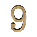 Heritage Brass Numeral 9 Concealed Fix 76mm (3) Antique Brass finish
 - C1564 9-AT - Choice Handles