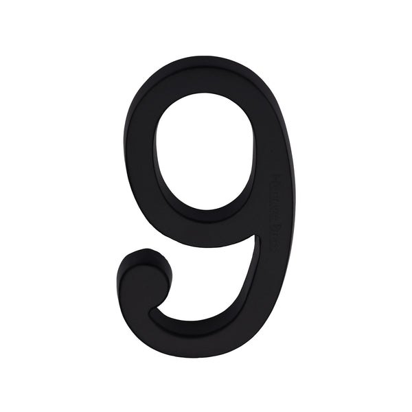 Heritage Brass Numeral 9 Concealed Fix 76mm (3) Matt Black
 - C1564 9-BKMT - Choice Handles