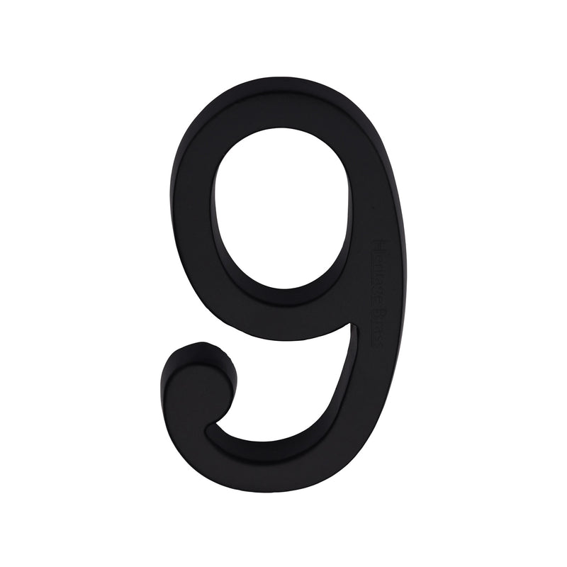 Heritage Brass Numeral 9 Concealed Fix 76mm (3) Matt Black
 - C1564 9-BKMT - Choice Handles
