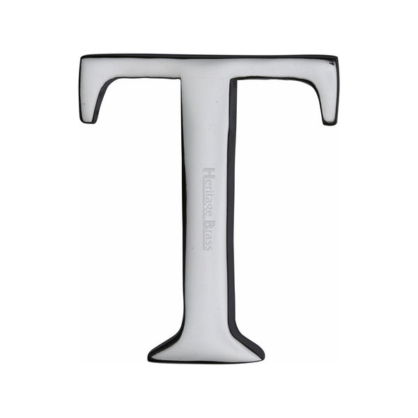 Heritage Brass Alphabet T Rear Fix 51mm (2") Polished Chrome finish - C1565 2 T-PC - Choice Handles