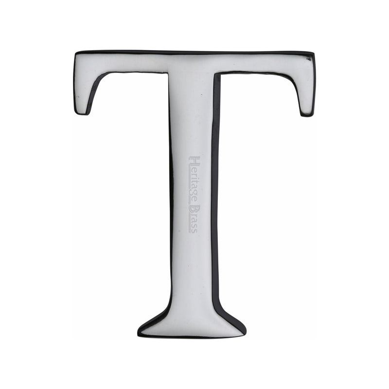 Heritage Brass Alphabet T Rear Fix 51mm (2") Polished Chrome finish - C1565 2 T-PC - Choice Handles