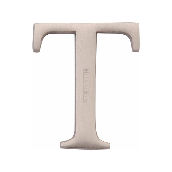 Heritage Brass Alphabet T Rear Fix 51mm (2") Satin Nickel finish - C1565 2 T-SN - Choice Handles