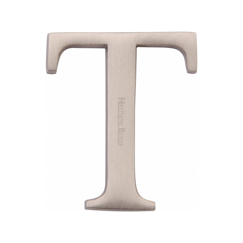 Heritage Brass Alphabet T Rear Fix 51mm (2") Satin Nickel finish - C1565 2 T-SN - Choice Handles