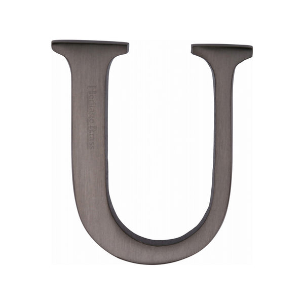 Heritage Brass Alphabet U Pin Fix 51mm (2") Matt Bronze Finish - C1565 2 U-MB - Choice Handles