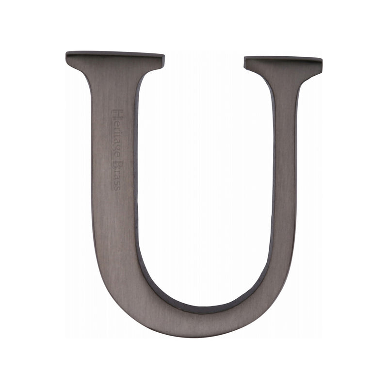 Heritage Brass Alphabet U Pin Fix 51mm (2") Matt Bronze Finish - C1565 2 U-MB - Choice Handles