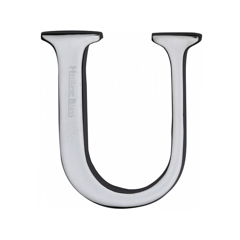 Heritage Brass Alphabet U Rear Fix 51mm (2") Polished Chrome finish - C1565 2 U-PC - Choice Handles