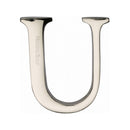Heritage Brass Alphabet U Pin Fix 51mm (2") Polished Nickel Finish - C1565 2 U-PNF - Choice Handles
